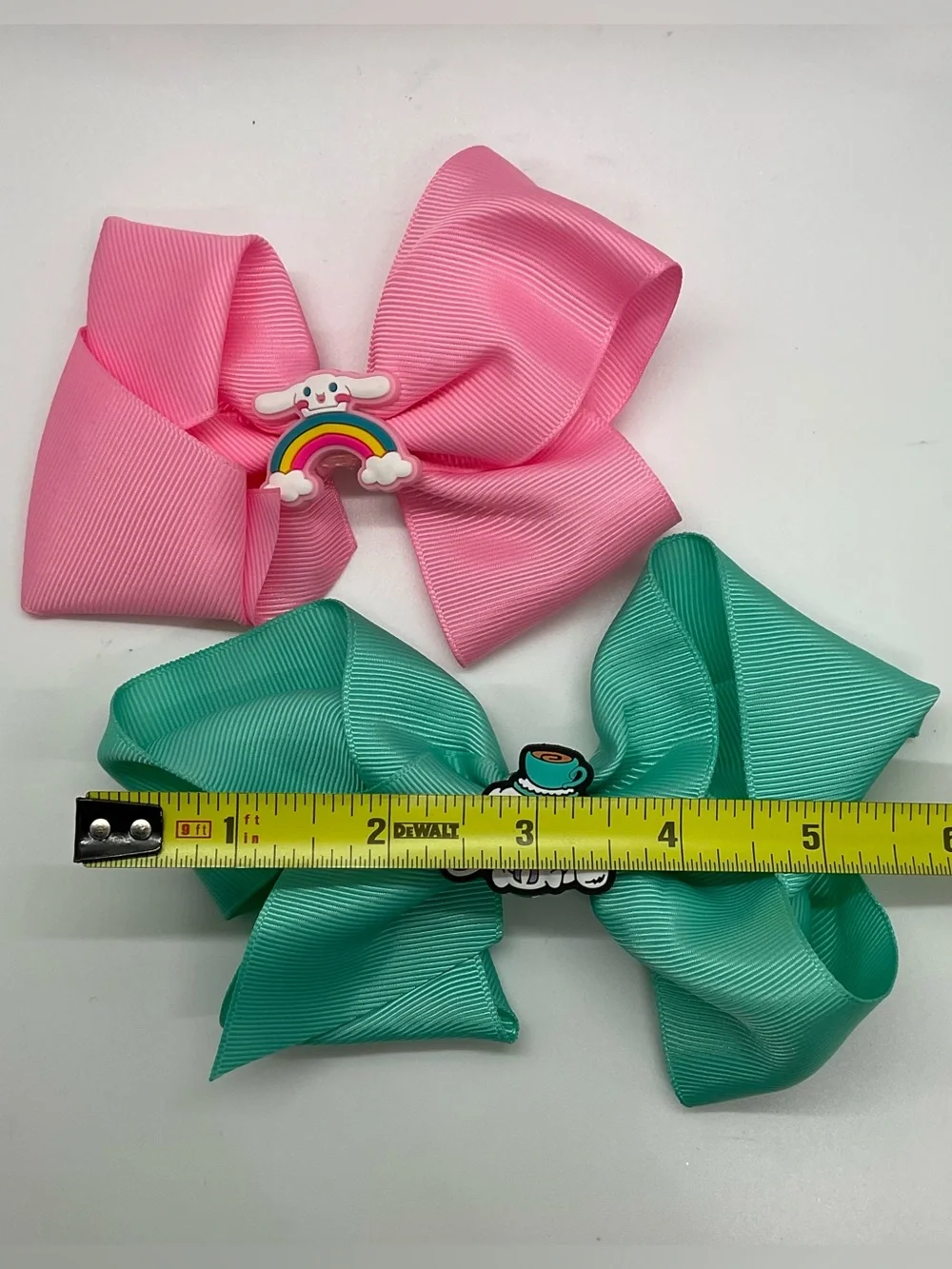 Pair of CINNAMOROLL SANRIO Ribbon Hair Bows in Pink & Mint Green Handmade
